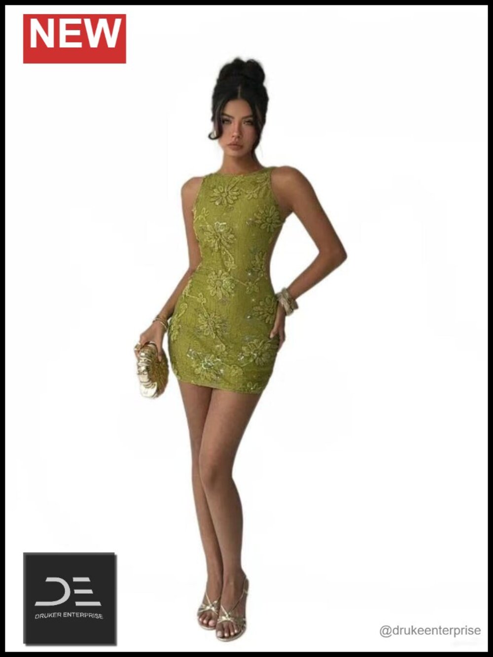 Backless Embroidered Mini Dress Sleeveless Floral Bodycon Party